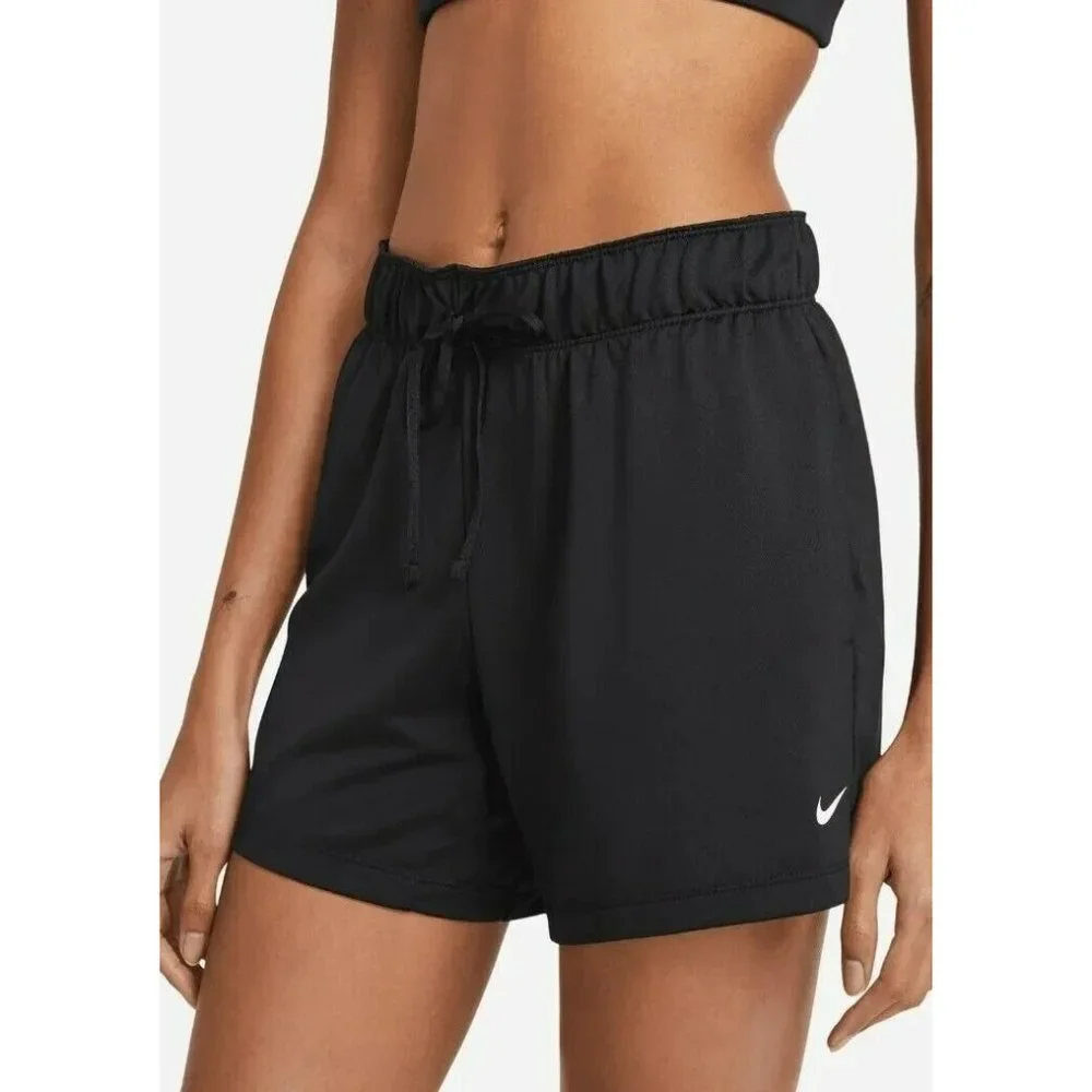 SMALL WOMEN'S NIKE PRO RUNNING SHORTS BLACK WHITE SPORTSWEAR DX6024-010